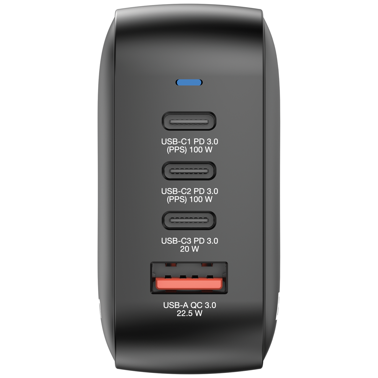 מטען קיר 100W עם 3 יציאות USB-C ויציאת USB-A לטעינה מהירה GaN מבית Verbatim