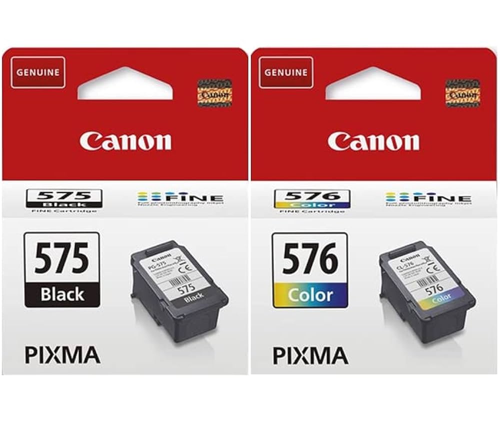 زوج من خراطيش الحبر الأصلية من كانون PG-575 + CL576