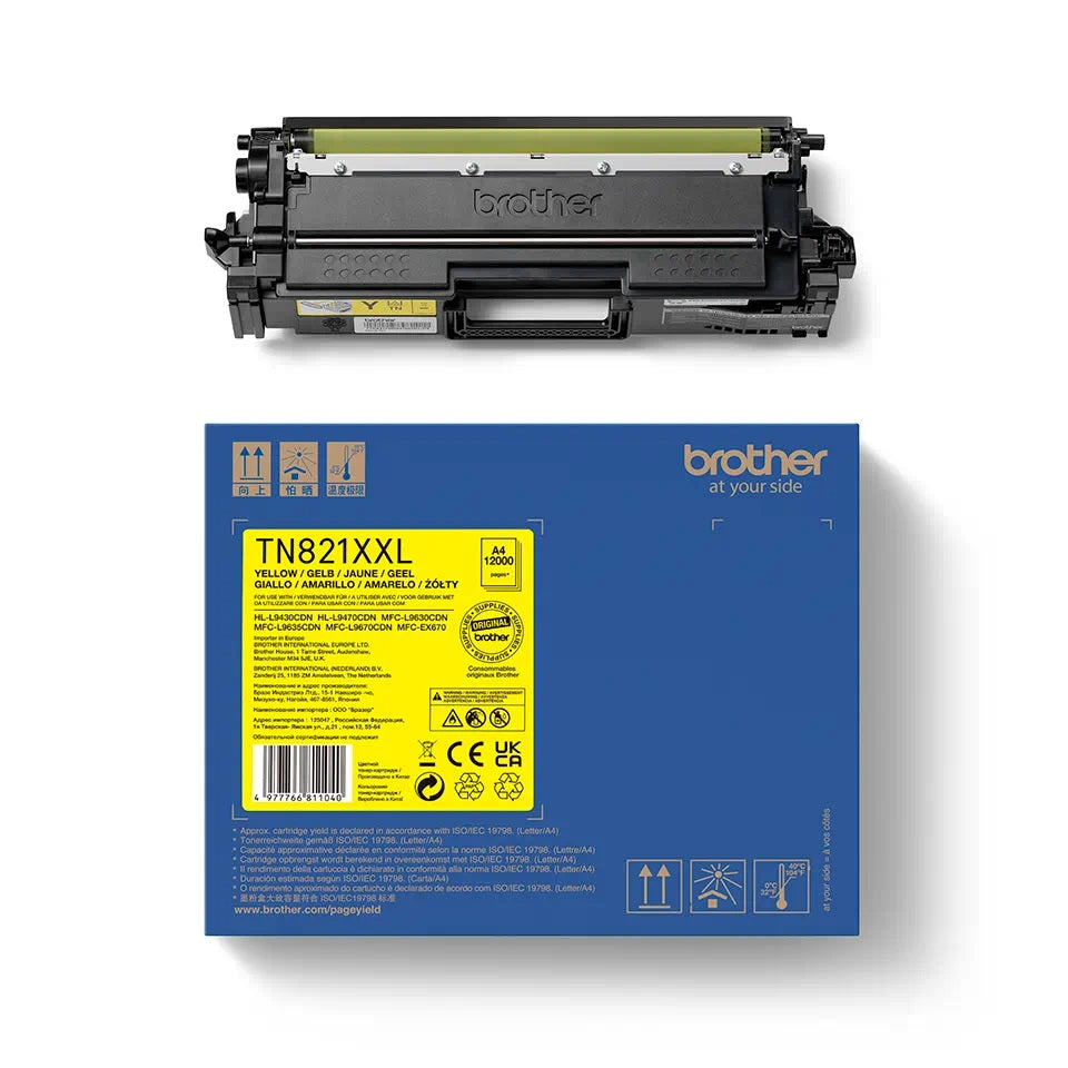 حبر طابعة BROTHER TN821XXLY الأصلي باللون الأصفر
