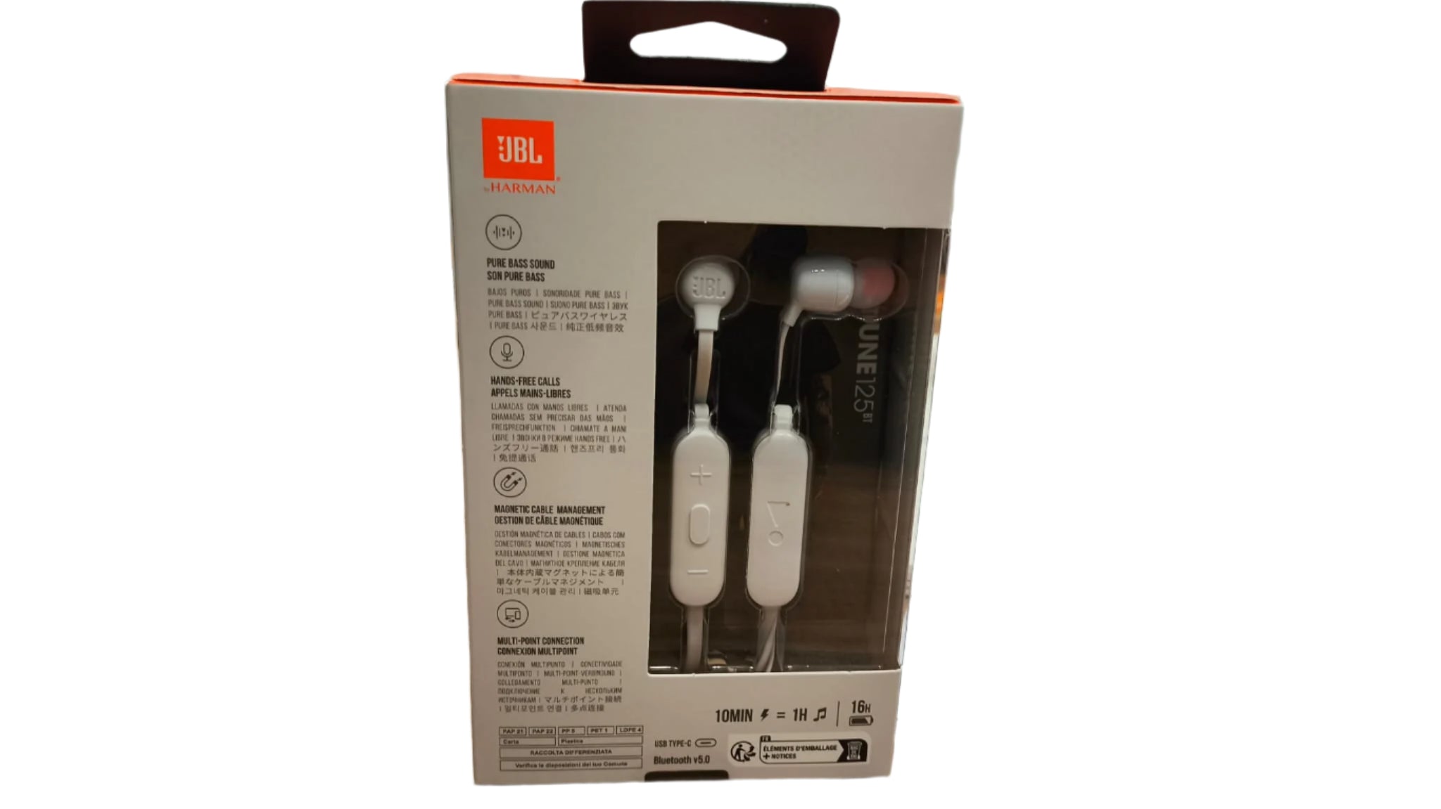 אוזניות IN EAR עם מיקרופון JBL 125 BT