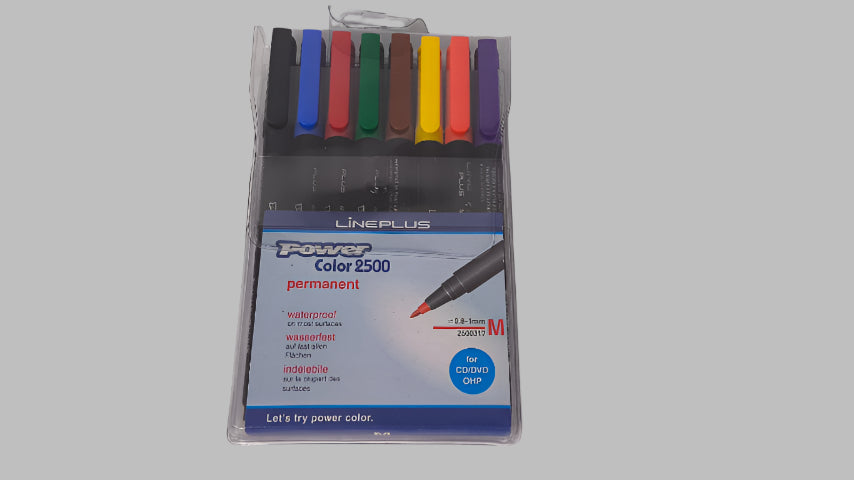 סט 8 טוש סימון צבעוניים לשקפים Medium