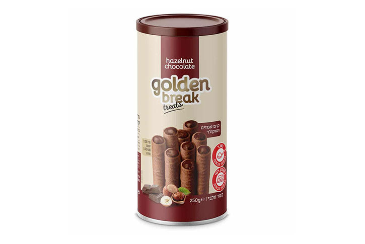 Golden Break Wafer Rolls Filled with Nut Cream and Chocolate - 250 grams
