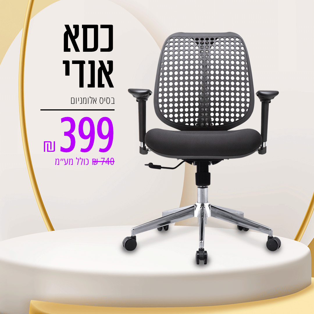 כסא משרדי אנדי SK249 , ידיות מתכווננות