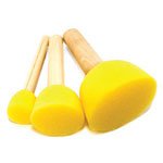 ספוגים עגולים עם ידית עץ