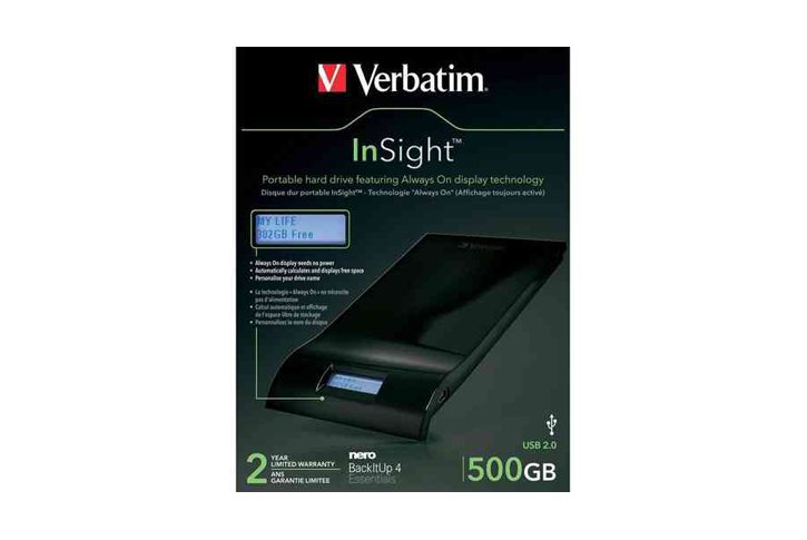 דיסק קשיח חיצוני 2.5 VERBATIM-500GB + תצוגת LCD
