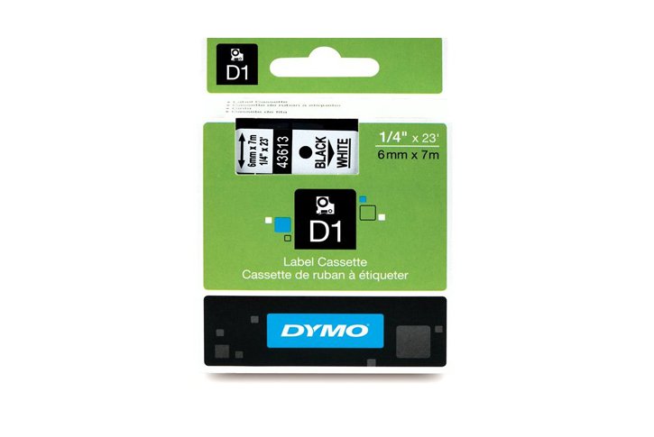 מדבקה 43613 -6 מ``מ שחור על לבן