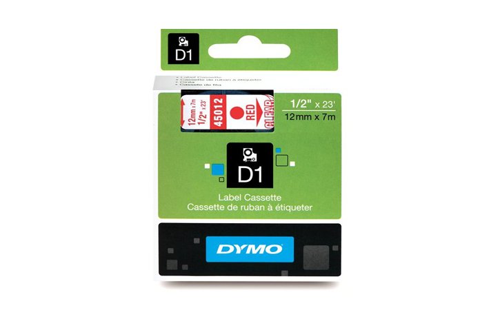 מדבקה 45012 -12 מ``מ אדום על שקוף