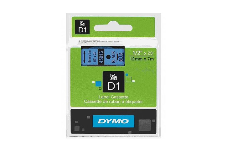 מדבקה 45016 -12 מ``מ שחור על כחול