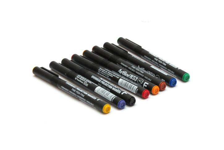 סט טוש לשקפים 8 צבעים - F - ARTLINE