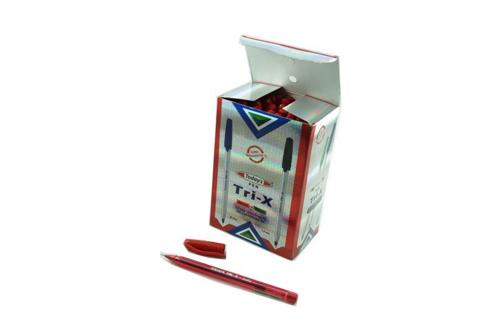 עט חד פעמי כדורי 1.0 TRI X COLOR -TODAY`S(ארוז 50 יח` מחיר ליחידה)