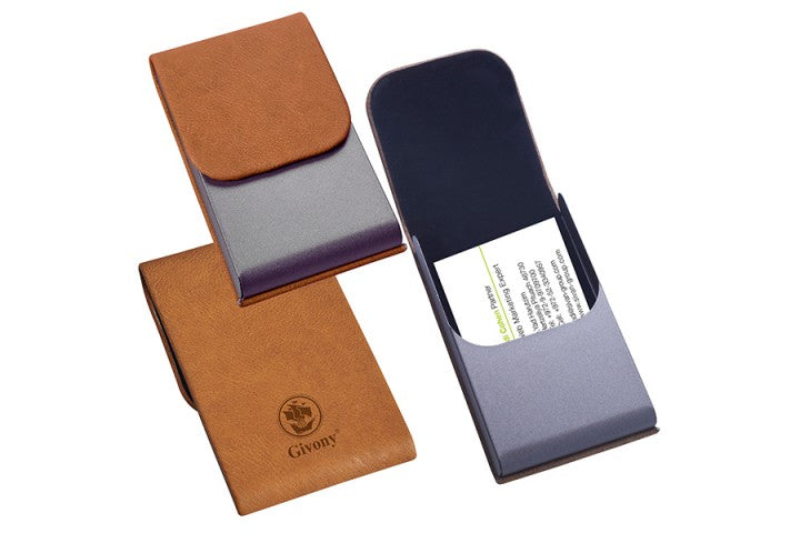 מארז מהודר לכרטיסי ביקור אלומיניום ועור מבית המותג גבעוני