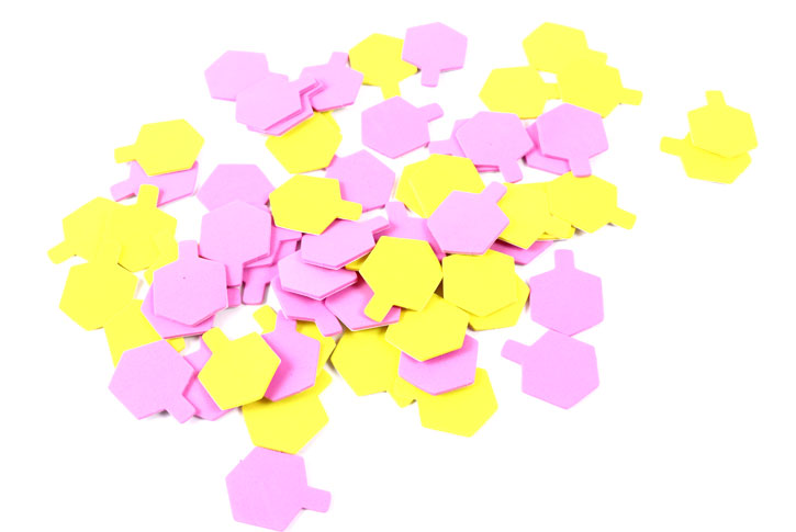 חיתוכי סביבון סול צבעונים 4.5*3 ס``מ כולל דבק