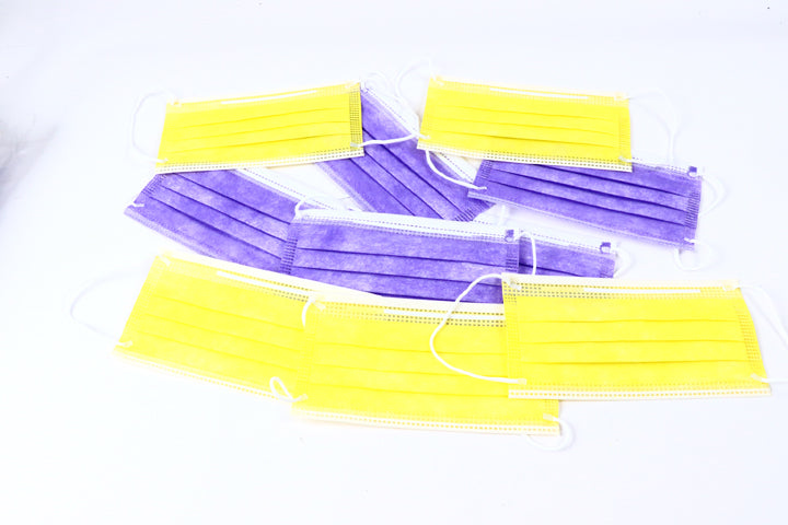 10 נשמיות סגולות וצהובות (מסכות) לפנים