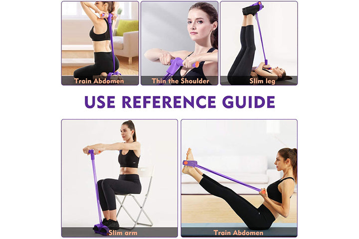 אימון לרגליים ולשרירי הבטן, ציוד כושר אישי עם 4 רצועות אלסטיות