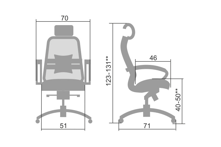 כסא מנהל גב רשת ארגונומי Samurai S-2.04