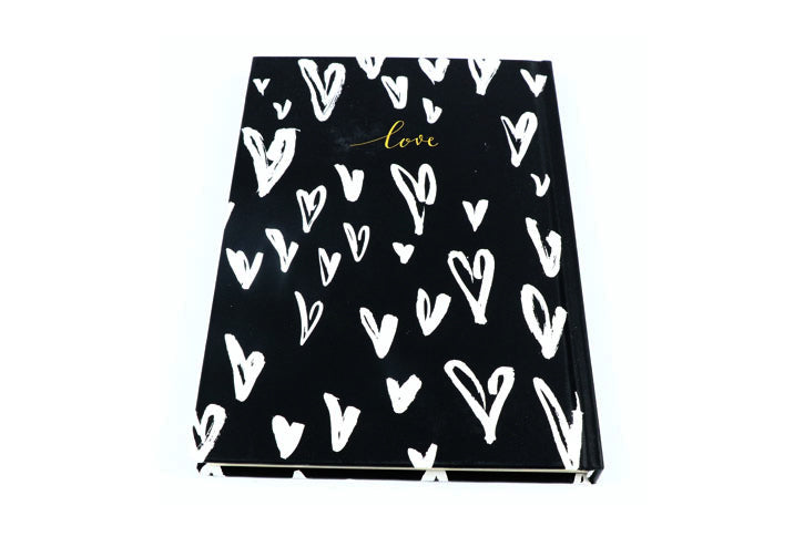 מחברת מעוצבת PU גודל A5 , לבבות