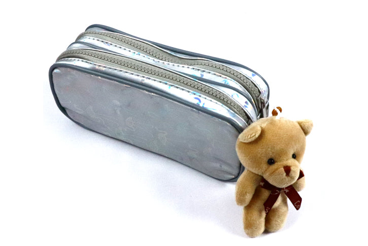 קלמר 2 תאים אפור פלמינגו - דובי חום בהיר