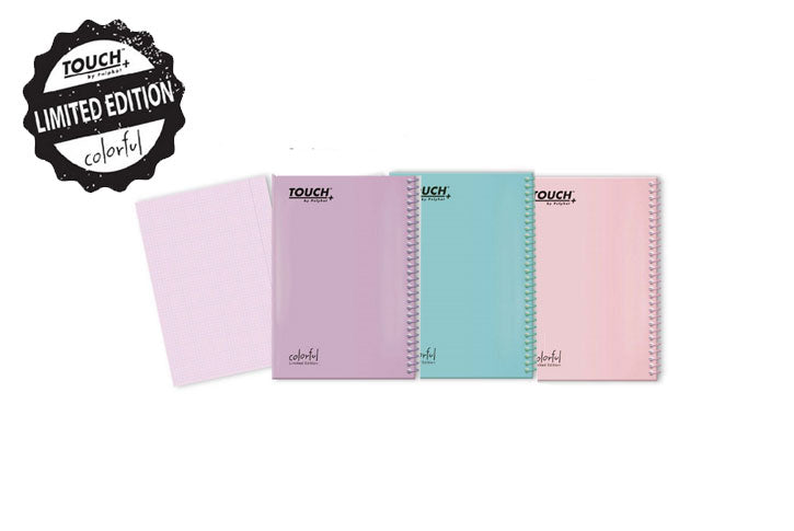 מחברת ספירלה PP עם נייר צבעוני +Touch