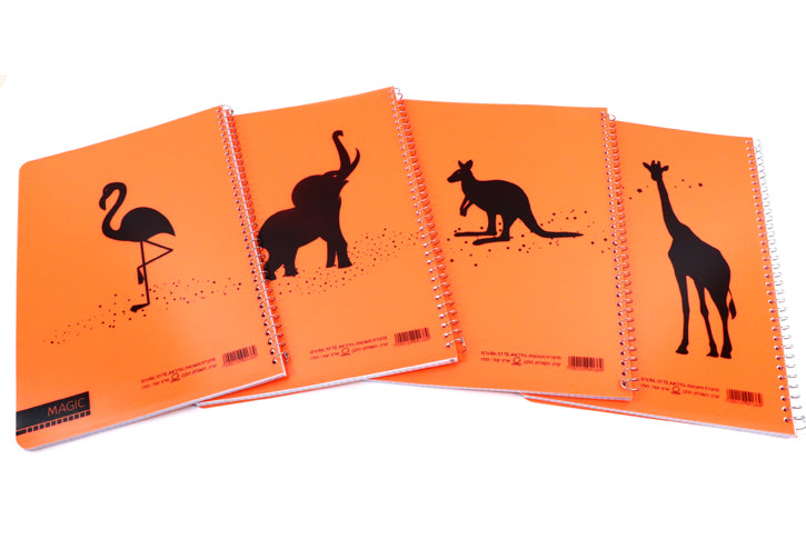 מחברת ספירלה MAGIC X כריכת פלסטיק נושא אחד - גודל A4 ,כתום