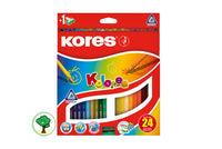 סט 24 עפרונות צבעונים  - כולל מחדד - Kores