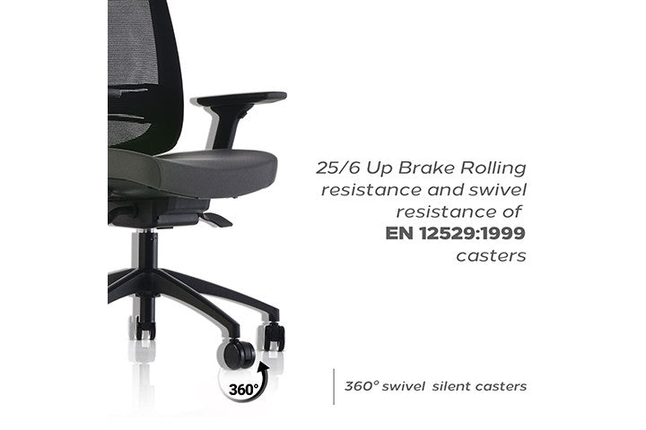 כסא משרדי גב רשת MERKUR 100PA שחור