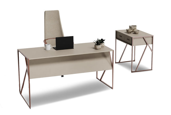 סט שולחן משרדי WAW רוחב 140 ס``מ + ארונית צדדית בז`