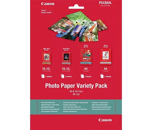 נייר צילום מגוון קנון Canon VP-101 בגודל 10x15 סמ ו-A4