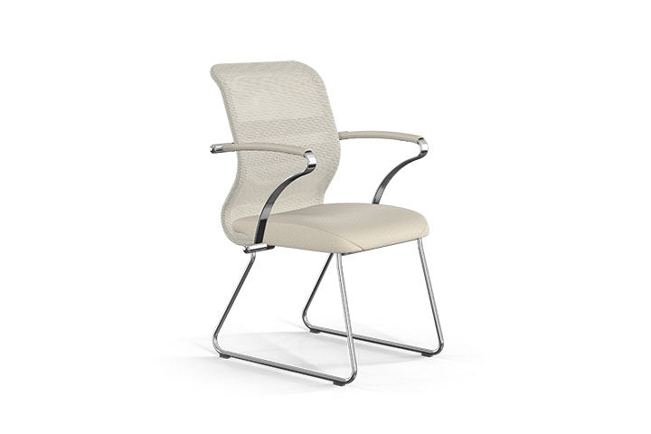Metta 11B.5D.1.6A4 guest/waiting chair, cream/white
