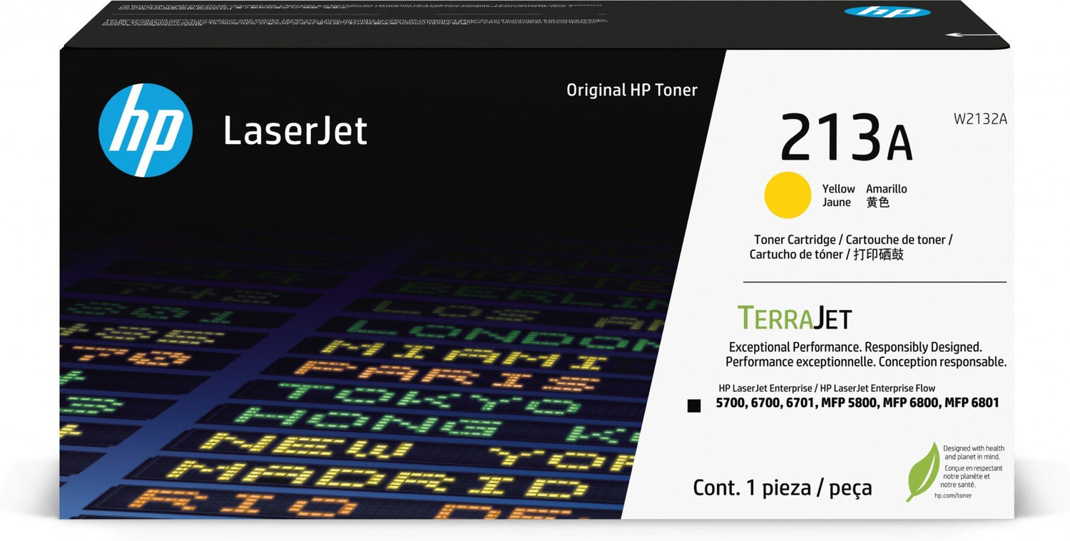 حبر أسود أصلي W2132A HP 213A أصفر
