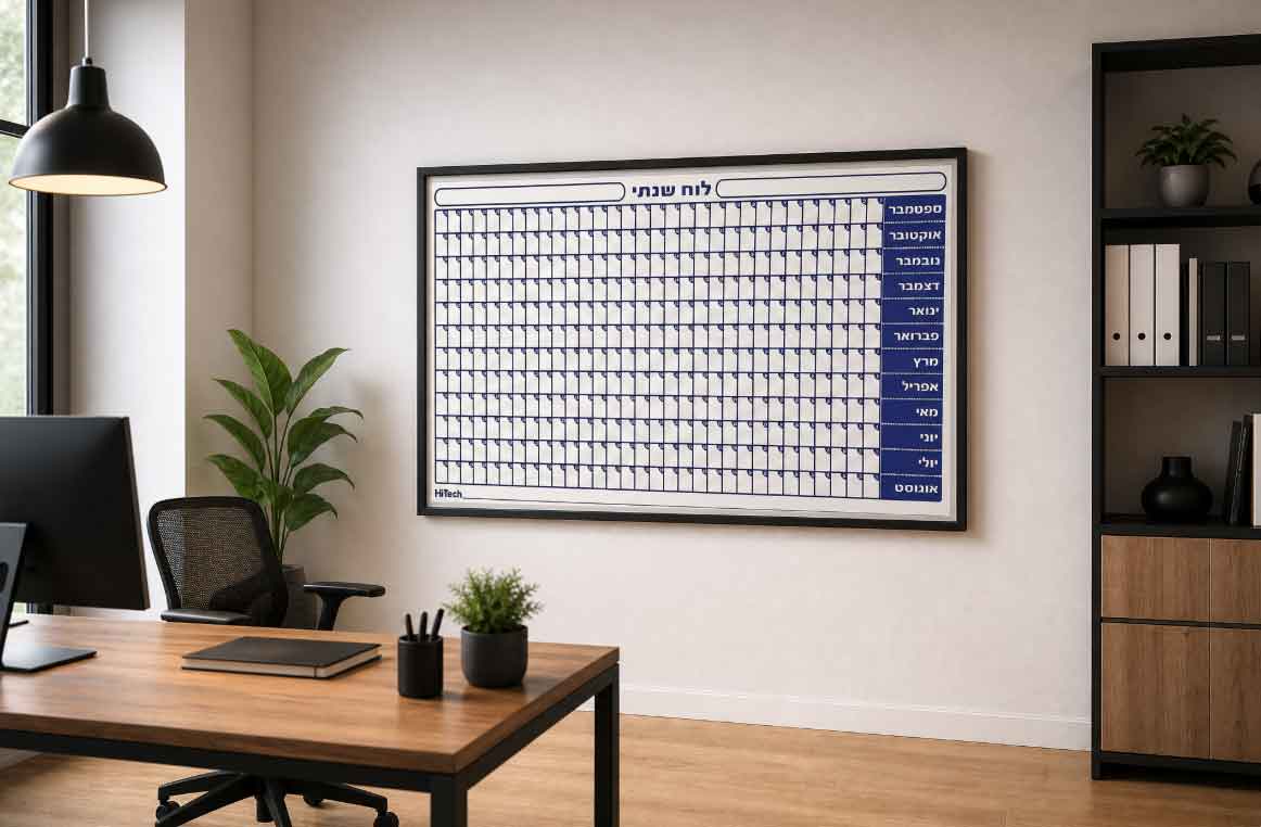לוח מחיק מגנטי תכנון שנתי 150X90 ס``מ