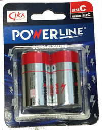 סט 2 סוללות אלקליין POWER-LINE -בינוני C