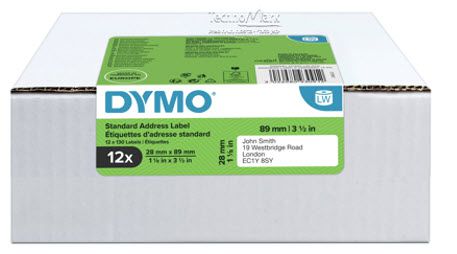 DYMO label - width 89 height 28 (mm) white 2X130 pcs.