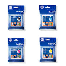 مجموعة من 4 خراطيش حبر أصلية LC521 BROTHER
