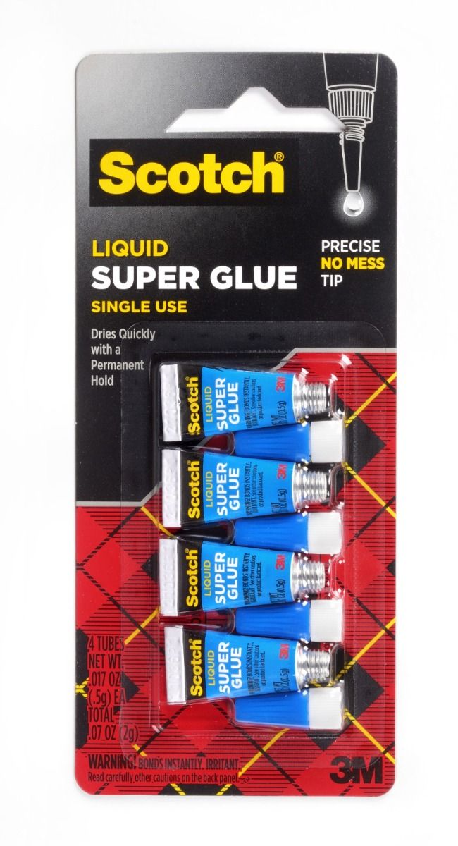 דבק מהיר סופר גלו 4 יחידות 0.5 גרם חד פעמי 3M SCOTCH AD114