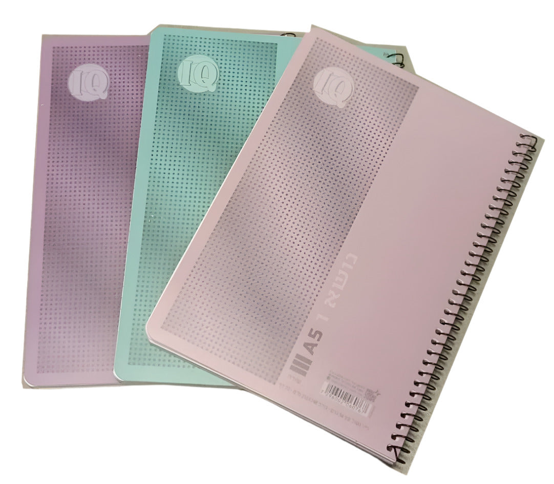 מחברות ספירלה כריכת פלסטיק נושא אחד IQ -A5 שורה