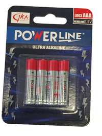 סט 4 סוללות אלקליין  AAA ארוז רביעיה בבליסטר POWER LINE