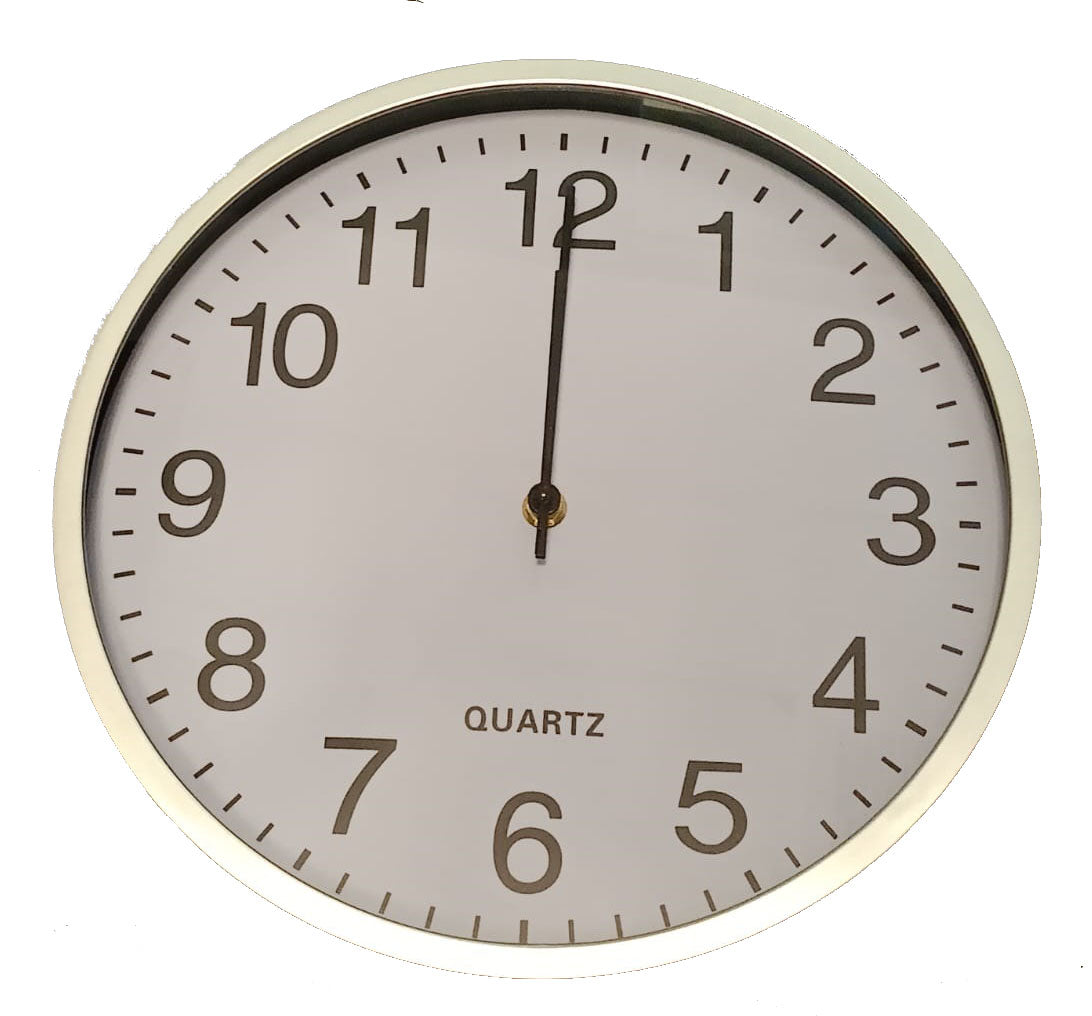 Wall clock, diameter approx. 30 cm - silver frame - silent mechanism