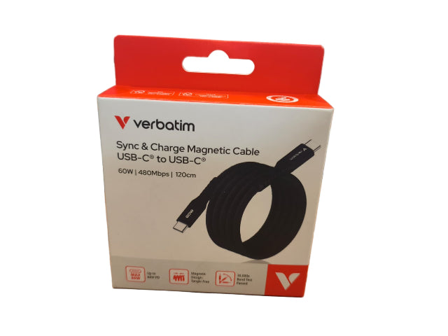 כבל סנכרון וטעינה מגנטי הספק 60W Type-c/Type-c מגנטי