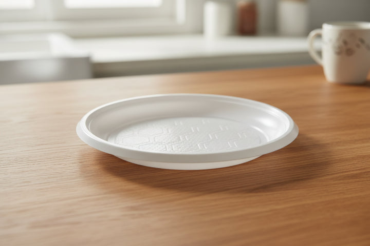 צלחת פלסטיק חד פעמית גדולה-50 יחידות