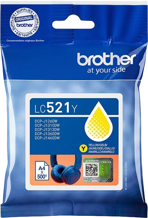 ראש דיו צהובBrother LC521Y