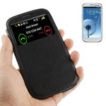 נרתיק עור Flip עם פתח חלון עבור Samsung Galaxy S III / i9300