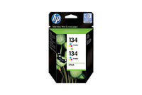 זוג ראשי דיו צבעוני מקוריים HP C9505HE-134