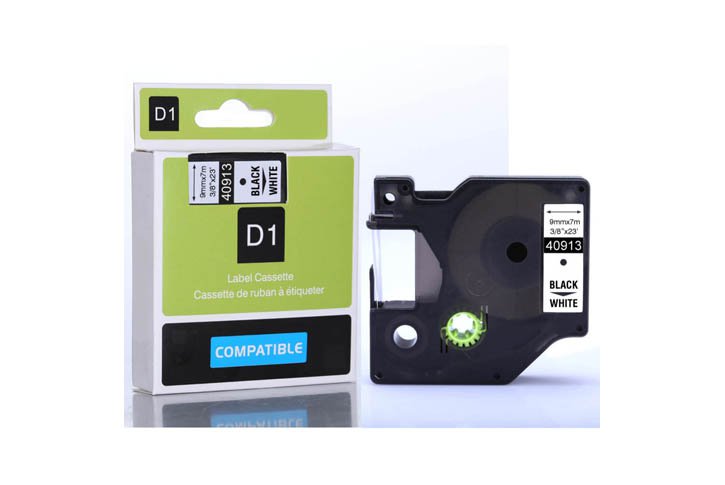 מדבקה 40913 -9 מ``מ שחור על לבן