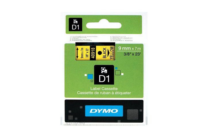 מדבקה 40918 -9 מ``מ שחור על צהוב