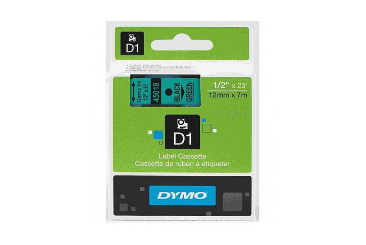 מדבקה 45019 -12 מ``מ שחור על ירוק