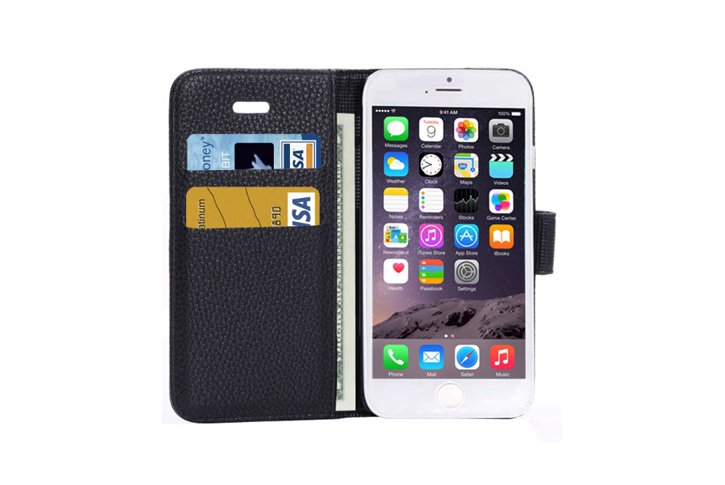 נרתיק עור עם מרקם ליצ`י ל-6 iPhone 6S/iPhone