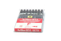 סט טוש לשקפים  8 צבעים - F - ARTLINE