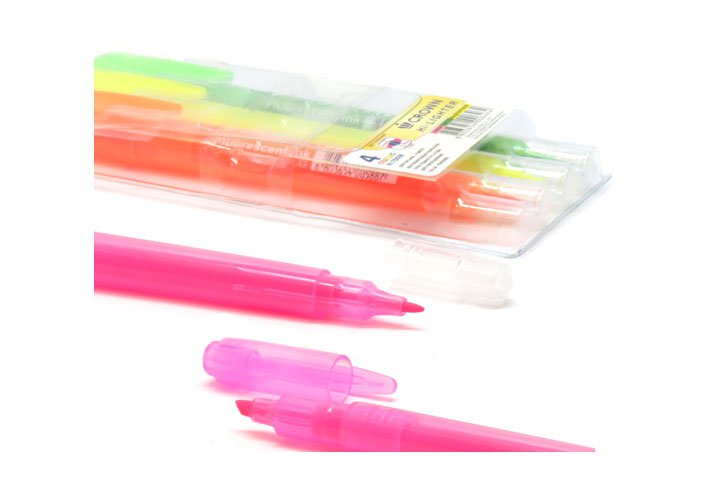 סט 4 עטי הדגשה דו-צדדי - H-700W