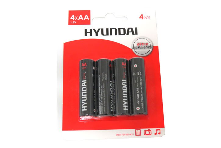 סט 4 סוללות אלקליין  AA-HYUNDAI  בבליסטר