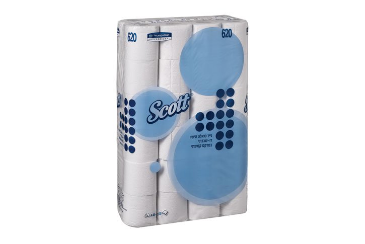 נייר טואלט SCOTT® טישו דו-שכבתי משובח-48 גלילים - חוגלה-קימברלי